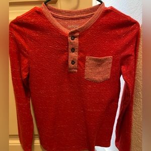 Boys thermal L/S shirt, size M, red